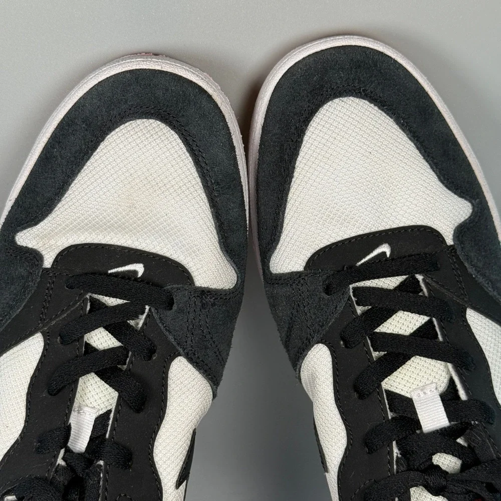 Nike SB Alleyoop Mens 10 Basketball Sneaker Black Toe Bred White Red Lace Up Low